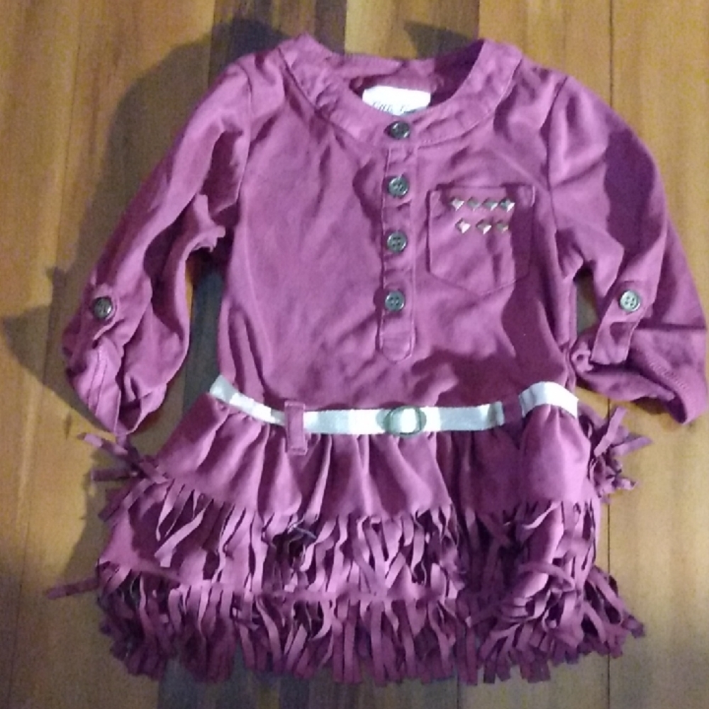 Little Lass 24 Months Girls Velour Fringe Tunic Top Indian Native American Style